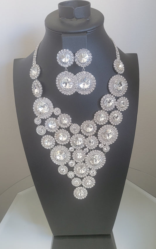 Silver Bling Necklace Set